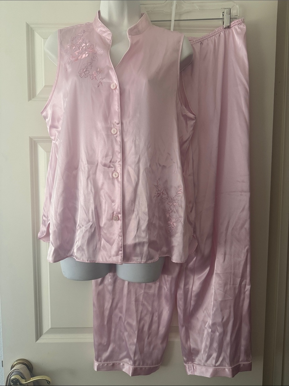 NWT Morgan Taylor Intimates Classic Satin Sleep Set - Rose Quartz - size L